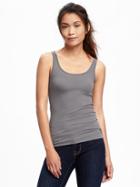 Old Navy Womens First-layer Fitted Rib-knit Tank For Women Blank Slate Size Xs