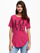 Old Navy Relaxed Graphic Tee For Women - Pink Tangiers