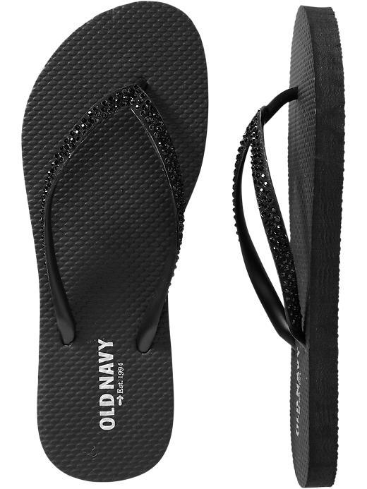 Old Navy Womens Jeweled Strap Flip Flops