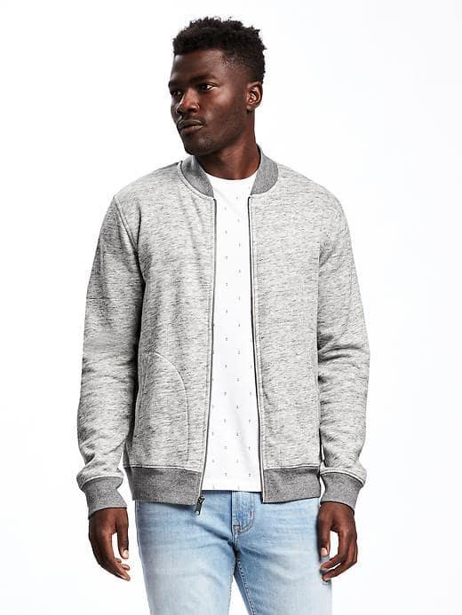 Old Navy Fleece Bomber Jacket For Men - Warm Space Dye