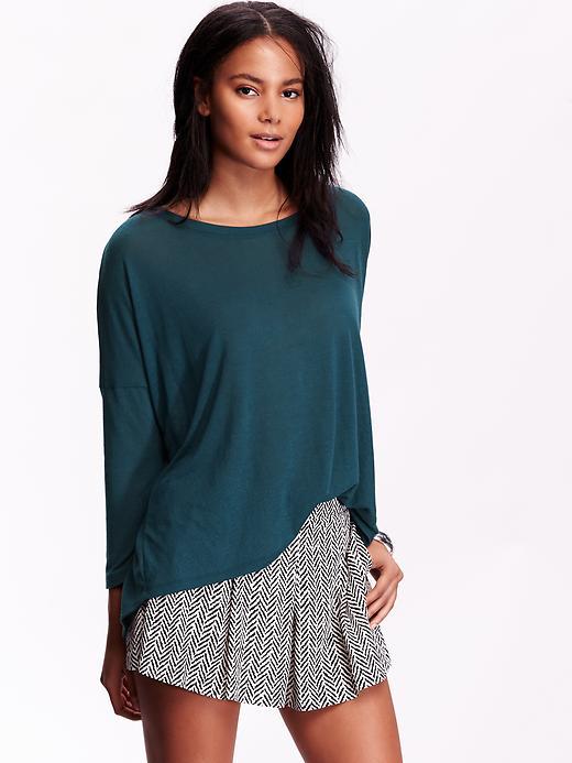 Old Navy Womens Oversized Jersey Tops Size L Tall - Kelp Forest