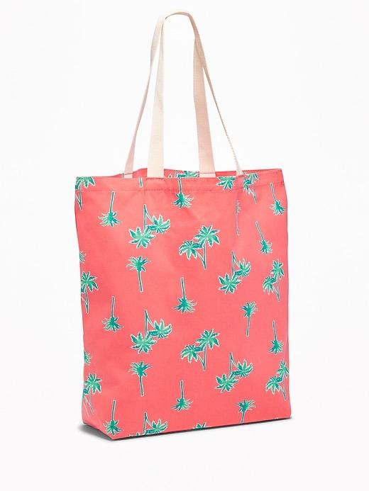 Old Navy Womens Graphic Canvas Tote For Women Coral Palm Trees Size One Size