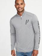 Old Navy Mens Nba Team-graphic 1/4-zip Pullover For Men San Antonio Spurs Size Xl