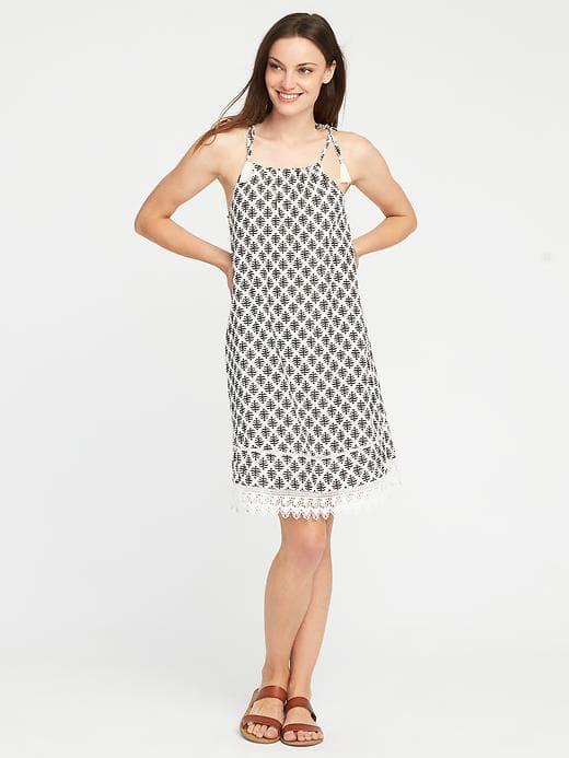 Old Navy Tie Shoulder Swing Dress For Women - White