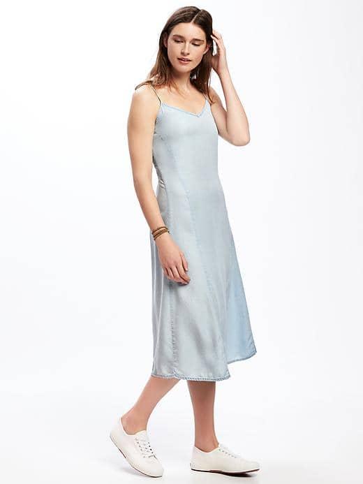Old Navy Tencel Cami Midi Dress For Women - Light Wash