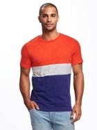 Old Navy Mariner Stripe Slub Knit Tee For Men - Hot Tamale