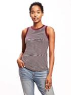 Old Navy Classic Semi Fitted Tank For Women - Burgundy Stripe