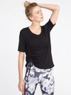 Old Navy Womens Relaxed Side-tie Top For Women Blackjack Size L