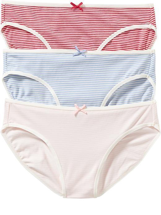 Womens Jersey Bikini 3 Packs Size L - Multi Stripe