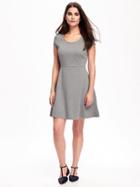 Old Navy Womens Fit & Flare Dress For Women Heather Gray Size M