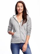 Old Navy Womens Relaxed Full-zip Fleece Hoodie For Women Heather Size M