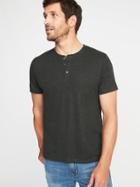 Old Navy Mens Linen-blend Henley For Men Dark Forest Size Xs