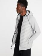 Old Navy Mens Go-warm Quilted Fusion Hooded Jacket For Men Cloud Cover Size S