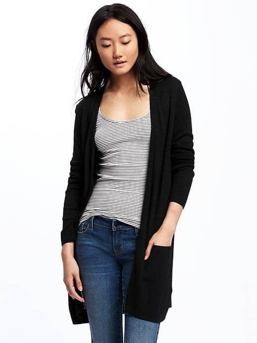 Old Navy Long Open Front Cardi For Women - Blackjack