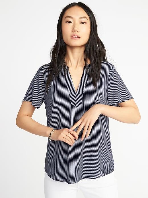 Old Navy Womens Lightweight Striped Top For Women Navy Stripe Size Xs