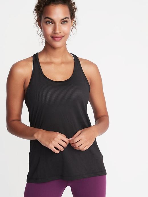 Shadow-stripe Racerback Performance Tank For Women