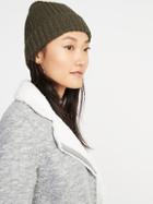 Old Navy Womens Rib-knit Beanie For Women Olive Size One Size