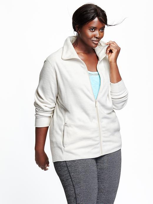 Old Navy Womens Plus Performance Fleece Jacket Size 1x Plus - Cream Combo