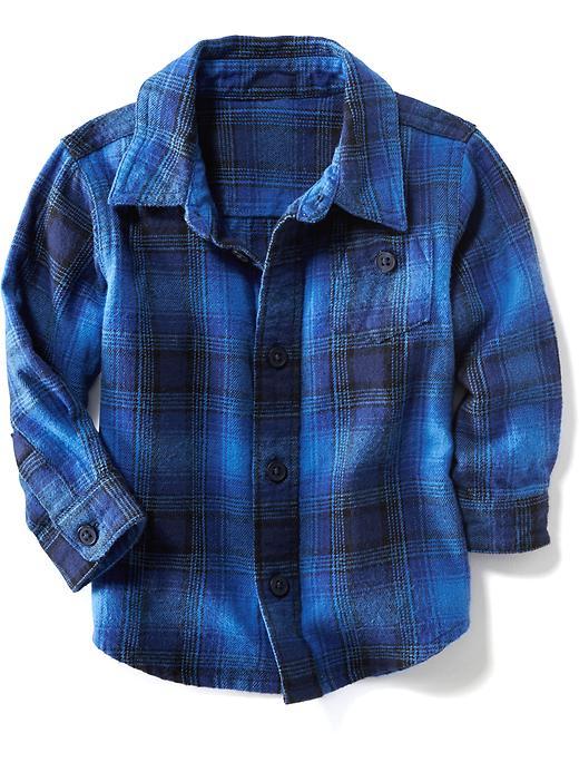 Old Navy Plaid Button Front Shirt - Blue Plaid