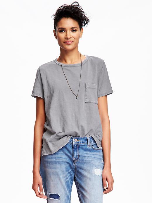 Old Navy Boyfriend Pocket Tee - Blank Slate