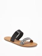 Old Navy Double Strap Sandals For Women - Black Animal