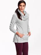 Old Navy Fleece Cowl Neck Tunic - Med Hthr Gray