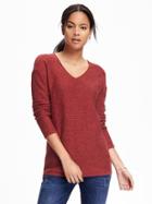 Old Navy Marled V Neck Tunic Pullover For Women - Saturn