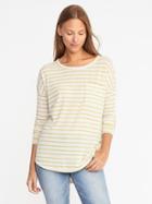 Old Navy Loose Sweater Knit Jersey Top - Lime Stripe