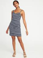 Old Navy Womens Sleeveless Ponte-knit Sheath Dress For Women Navy Stripe Size L