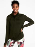 Old Navy Womens Funnel-neck Sweater-knit Performance Pullover For Women Royal Pine Size Xxl