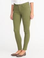 Old Navy Womens Mid-rise Rockstar Super Skinny Jeans For Women Olive Through This Size 16