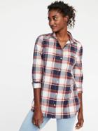 Old Navy Classic Plaid Shirt For Women - White Plaid