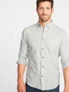 Old Navy Mens Slim-fit Built-in Flex Everyday Neps Shirt For Men Heather Gray Size M