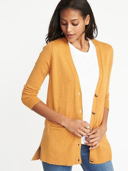 Old Navy Womens Boyfriend V-neck Cardi For Women Yellow Size S