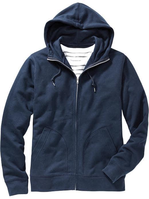 Old Navy Mens Zip Front Drawstring Hoodies - Ink Blue
