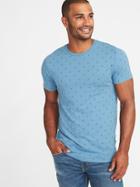 Old Navy Mens Soft-washed Printed Crew-neck Tee For Men Blue Sardines Size M