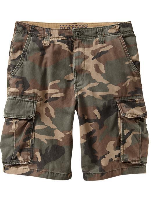 Old Navy Mens Broken In Cargo Shorts 10&quot; - Green Camo