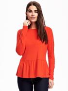 Old Navy Relaxed Peplum Hem Top For Women - Tobiko Orange