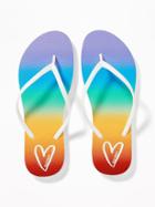 Old Navy Womens Patterned Flip-flops For Women Rainbow Size 7