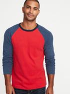 Old Navy Mens Soft-washed Plush-knit Raglan Tee For Men Robbie Red Size M