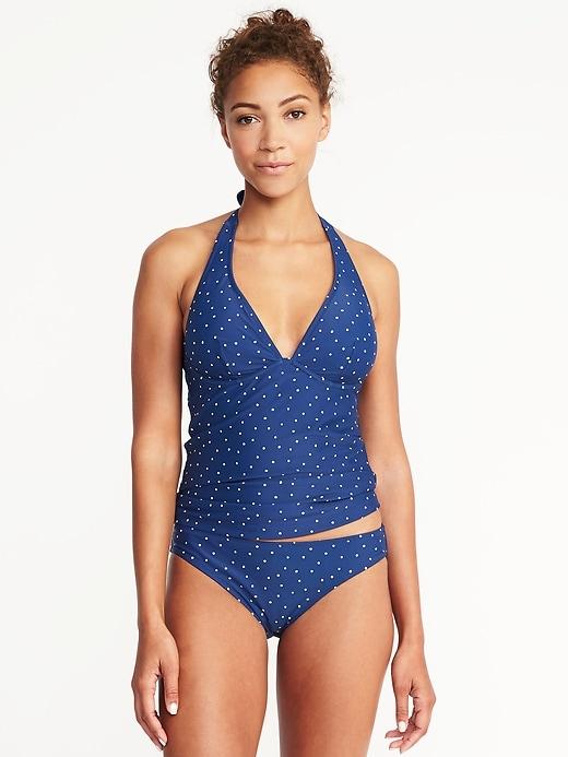 Old Navy Womens Underwire V-neck Tankini Top For Women Navy Dots Size Xs