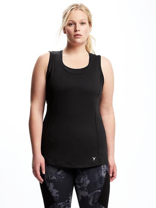 Old Navy Womens Plus-size Keyhole-back Performance Tank Black Size 3x