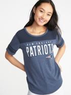 Old Navy Womens Nfl Team Sleeve-stripe Tee For Women Patriots Size L