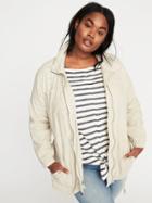 Old Navy Womens Plus-size Linen-blend Field Jacket Wish Bone Size 1x