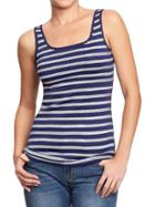 Old Navy Womens Women';s Sequined Tanks Navy Stripe Size M