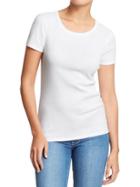 Old Navy Womens Perfect Crew Neck Tees - Bright White