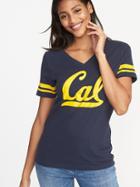 Old Navy Womens College Team Sleeve-stripe Tee For Women Cal Golden Bears Size S