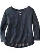 Old Navy Hi Lo Henley Top Size 12-18 M - Carbon