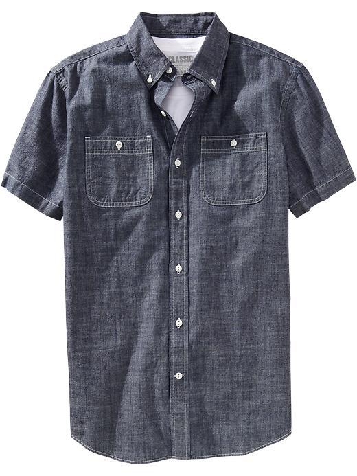 Old Navy Mens Short Sleeve Chambray Shirts