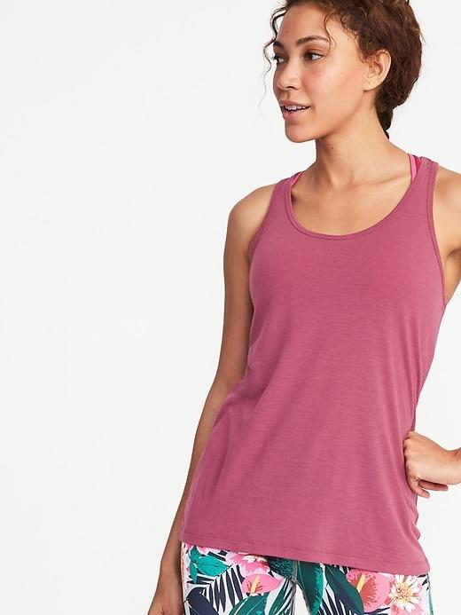 Old Navy Womens Ultra-light Racerback Performance Tank For Women Winter Plum Size L